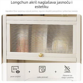 Slobodno stojeća polica za dnevni boravak s vratima ormarića, dvije razine, otporna na prašinu