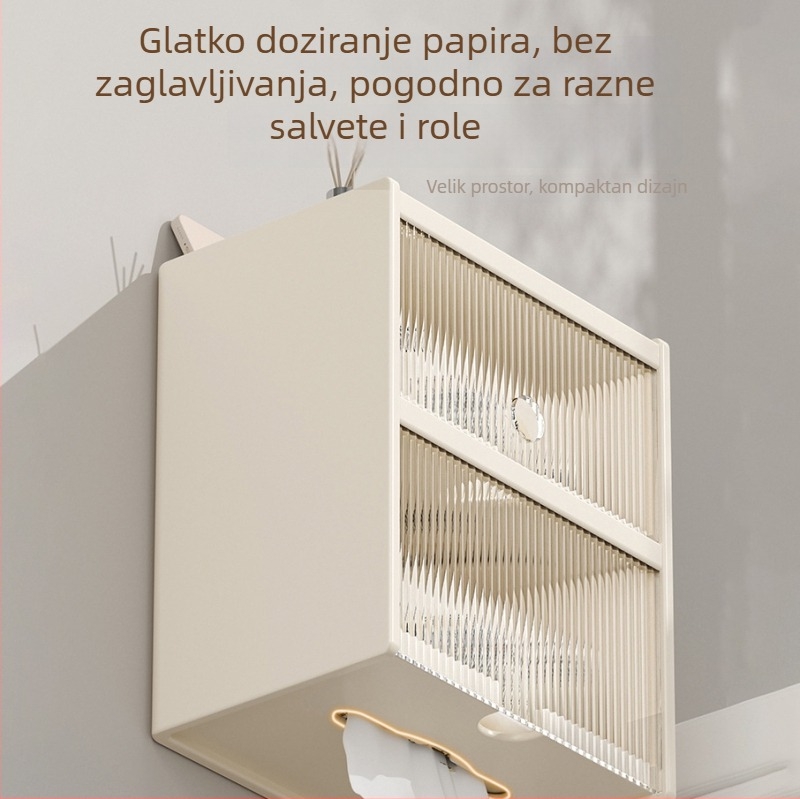 Akrilna vodootporna stenska kutija za toaletni papir s držačem za role — moderan minimalistički dizajn