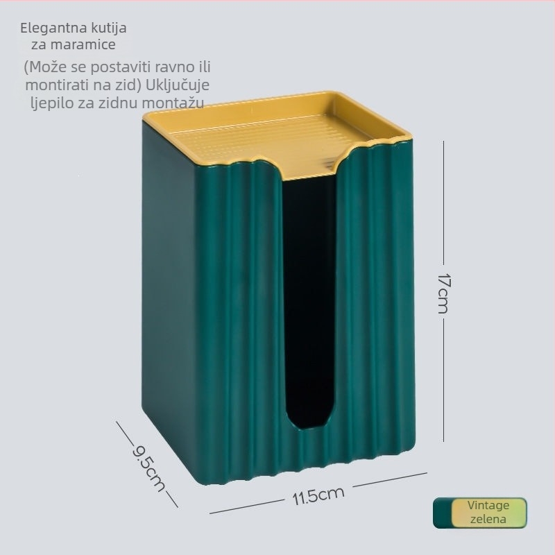 Zidna kutija za papirnate ubruse za kupaonicu, WC i kuhinju, bez bušenja
