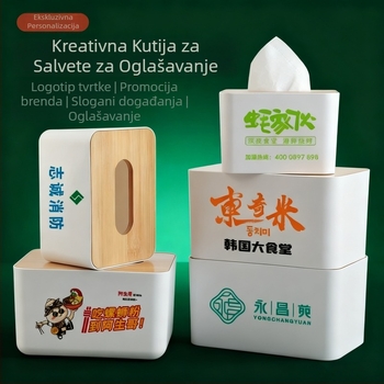 Prilagođena kutija za maramice s poklopcem za stolno i kućno korištenje — mogućnost tiska logotipa, idealan poklon za hotel