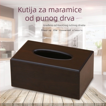 Pravokutna drvena kutija za maramice od Zitan drveta – dnevni boravak i spavaću sobu