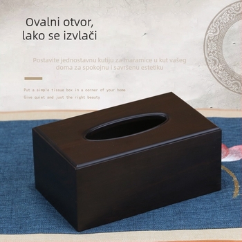 Pravokutna drvena kutija za maramice od Zitan drveta – dnevni boravak i spavaću sobu