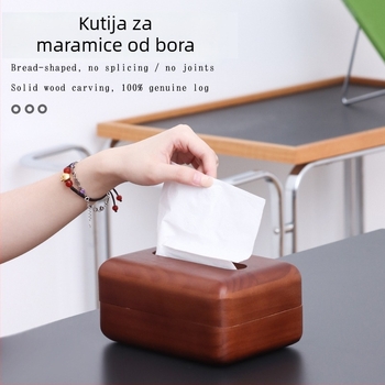 Minimalistička drvena kutija za papirnate ubruse s poklopcem za dnevni boravak, stolić za kavu i ured
