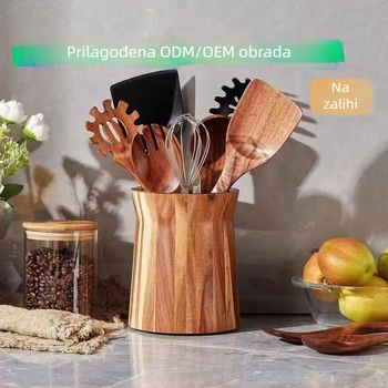 Okretna drvena kutija za pohranu pribora – svestran organizator kuhinje i stola