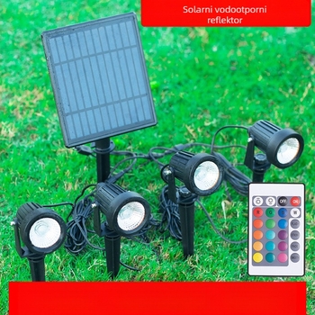 Solarni LED reflektor za drvo, vanjski IP65 vodootporan projektor za dvorište i travnjak, šareno projekcijsko svjetlo