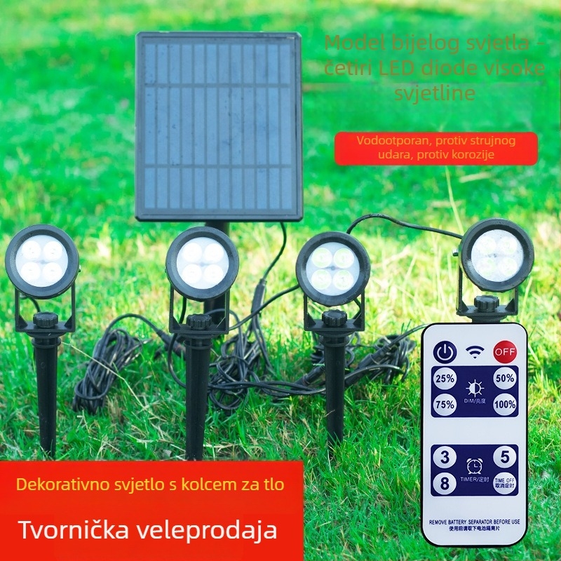 Solarni LED reflektor za drvo, vanjski IP65 vodootporan projektor za dvorište i travnjak, šareno projekcijsko svjetlo
