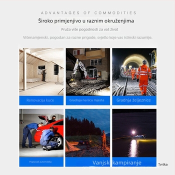 Bluetooth vanjski floodlight visoke jačine, 50W, prijenosno IP65 vodootporna kamping svjetlo s dugim trajanjem baterije