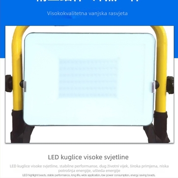 Bluetooth vanjski floodlight visoke jačine, 50W, prijenosno IP65 vodootporna kamping svjetlo s dugim trajanjem baterije