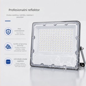 Vanjski LED floodlight s lećom, 300W, IP65, 120° snop, crna