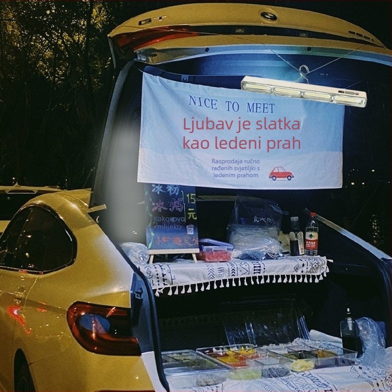 Bailong LED solarno vanjsko osvjetljenje za kampiranje i ribolov s prijenosnim spremnikom energije za nužno osvjetljenje
