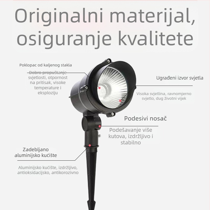 LED podzemna rasvjeta za vanjsku upotrebu, vodootporan reflektor za vrt i dvorište, COB LED