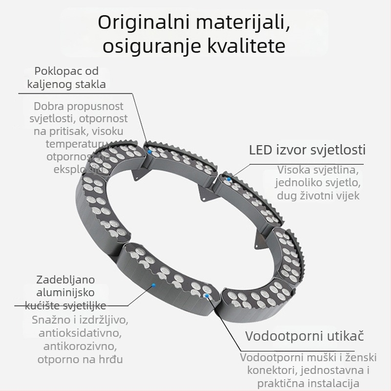 LED prstenasta lampa za drvo, vanjska vodootporna rasvjeta s RGB promjenom boja za krajolik
