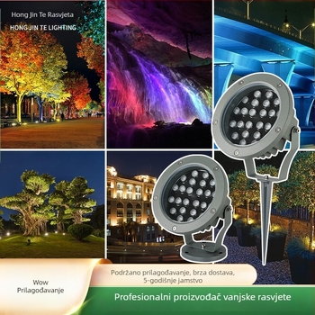 Vanjska vodootporna svjetiljka za drvo, krajinski reflektor, lampica za travnjak s priključkom, šareni dekorativni rasvjeta za vrt i dvorište