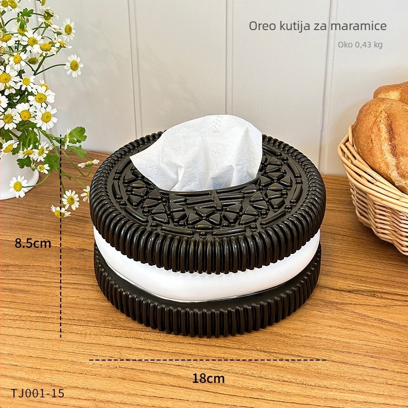 Kreativna minimalistička Oreo kutija za maramice za dom — stolni dekor za dnevni boravak i spavaću sobu