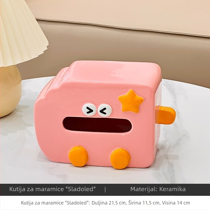 Keramička kutija za salvete u obliku slatkog popsiclea, modernog dizajna, za dnevni boravak i spavaću sobu