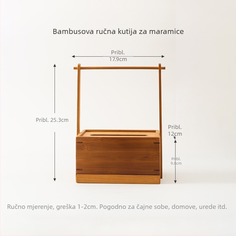 Kutija za maramice od bambusa, Novi kineski stil – dnevna soba i kupaonica