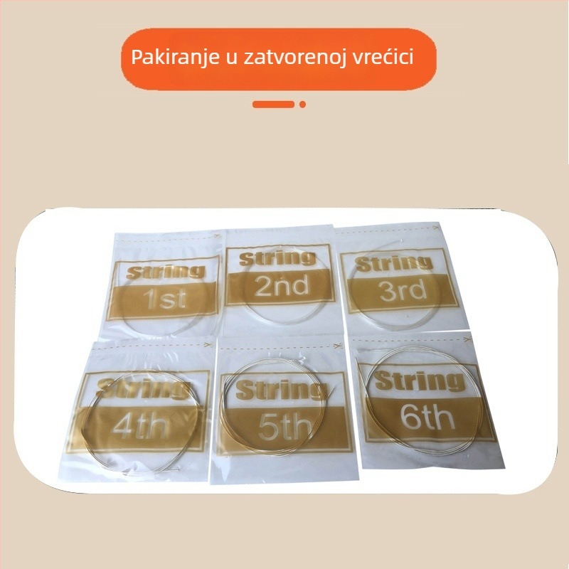 Set najlonskih žica za klasičnu gitaru, 6 kom, navijene s bakreno-srebrnim prepletenjem