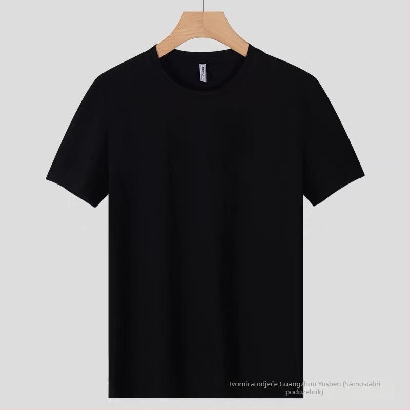 Teška jednobojna pamučna majica s okruglim izrezom, kratkih rukava, 220 g, gusta, neprozurna, bijela baza, unisex