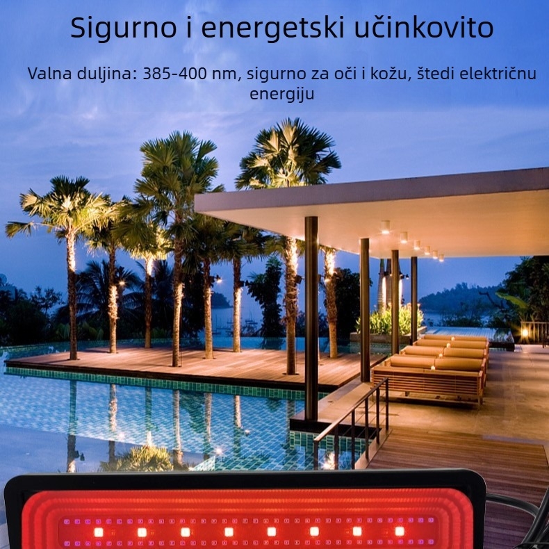 Unutarnji i vanjski LED floodlight s IR daljinskim upravljačem, UV svjetlo, RGB ljubičasta, IP65, 30W