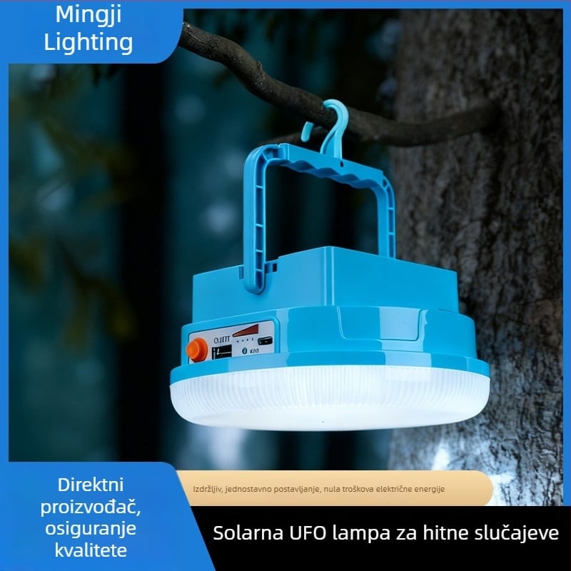 Solarna LED UFO žarulja, vanjsko svjetlo za nuždu za vanjsku upotrebu, vrt i dvorište, vodootporan reflektor