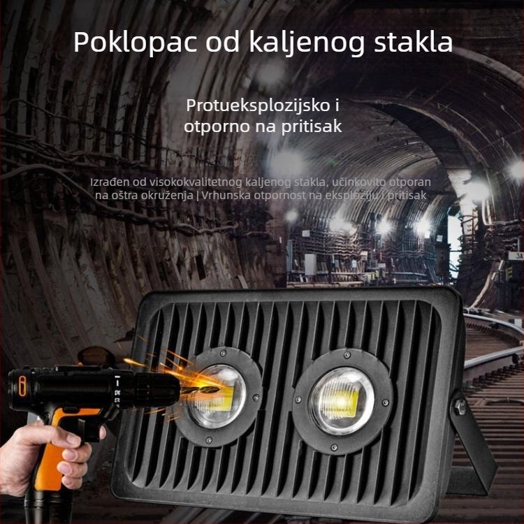 LED tunelski floodlighti za parke, gradske trge i stadione, niskonaponsko 12V/24V, otporno na eksplozije osvjetljenje za tvornice i skladišta