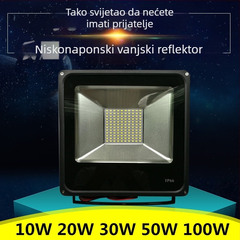 LED reflektor niskog napona za vanjsku upotrebu, 12-85V AC/DC, 240 LED, ~3000 lm, 145° snop, aluminijsko kućište, IP65, model TGD02, za vanjsku primjenu i pomorske primjene