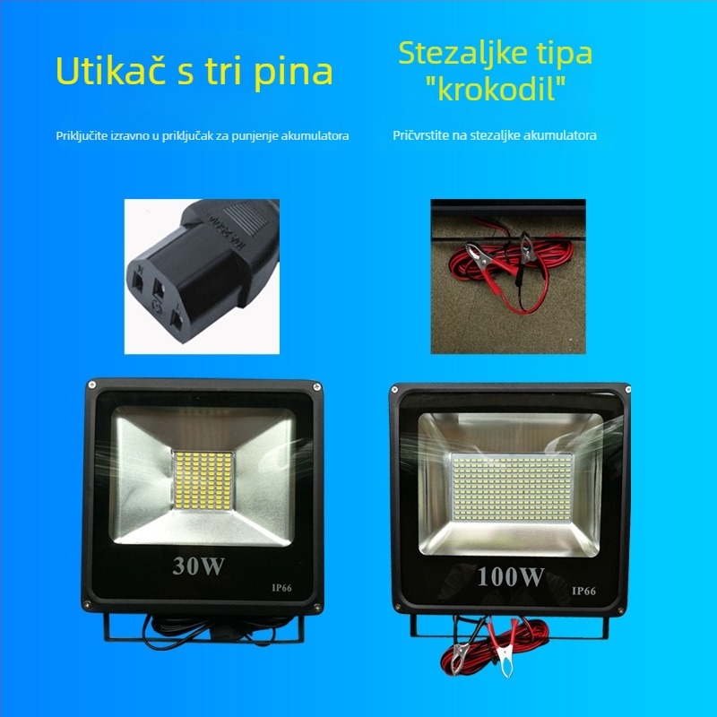 LED reflektor niskog napona za vanjsku upotrebu, 12-85V AC/DC, 240 LED, ~3000 lm, 145° snop, aluminijsko kućište, IP65, model TGD02, za vanjsku primjenu i pomorske primjene