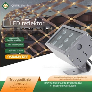 LED vanjski floodlight, pravokutnog oblika, za fasadu i krov zgrade, vodootporan