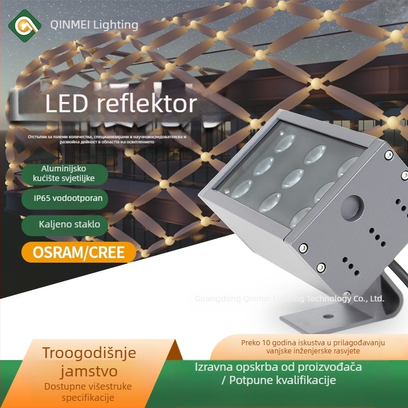 LED vanjski floodlight, pravokutnog oblika, za fasadu i krov zgrade, vodootporan