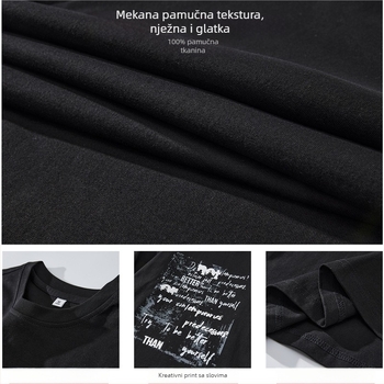 Majica s dugim rukavima od 100% pamuka, američkog stila, za muškarce, jesen 2024, širokog kroja, graffiti otisak, gradski stil
