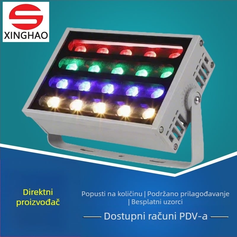 LED reflektor s duginim bojama, 48W, IP65, vanjsko vrtno osvjetljenje