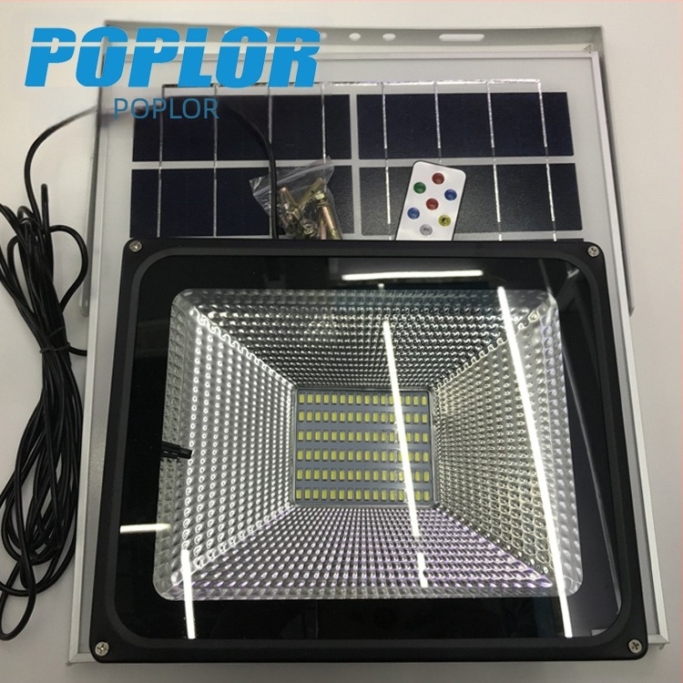 LED solarno flood svjetlo za vanjsku rasvjetu, 10/20/30/50/100W, kontrola zvukom i svjetlom, vodootporno, daljinsko upravljanje