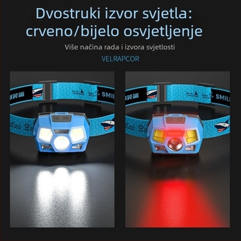 Smiling Shark mini punjiva čelna svjetiljka, dugotrajna baterija, lagana, široko rasvjetno područje za inspekcije i svakodnevnu upotrebu