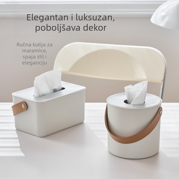 Qiguo House Japanskog stila prijenosna kutija za maramice i držač rola papira, bijela