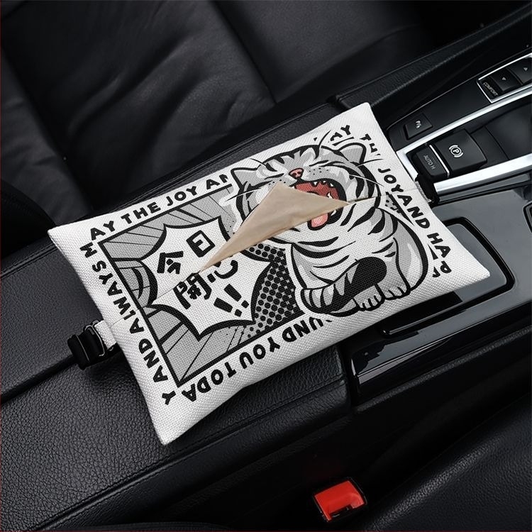 Kutija maramica za auto – prijenosna slatka viseća PU kućišta za auto, dnevni boravak i kupaonica