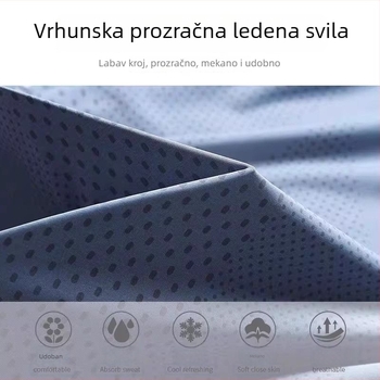 Muška majica od ice-silk, brzo se suši, prozračna, ljetna kratkih rukava za trčanje i fitness