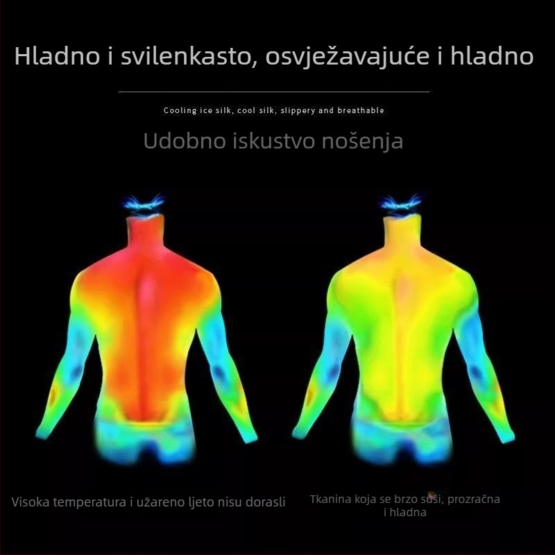 Muška majica od ice-silk, brzo se suši, prozračna, ljetna kratkih rukava za trčanje i fitness