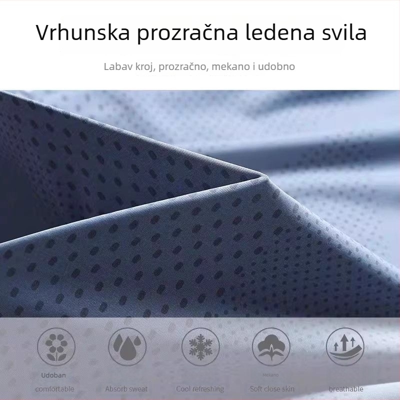 Muška majica od ice-silk, brzo se suši, prozračna, ljetna kratkih rukava za trčanje i fitness