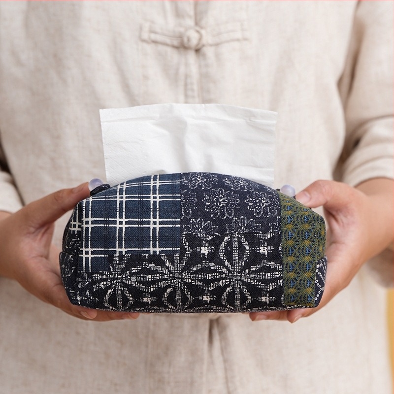 Jacquard kutija za maramice od tkanine s cvjetnim uzorkom, ručna izrada, novi kineski stil, dnevni boravak, ured, dom, stol za kavu