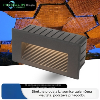 Vanjska LED 4W ugrađeno pravokutno svjetlo za stepenice, vodootporno, za dvorište i kut zida