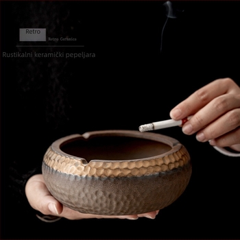 Velika keramička pepeljara, kreativni novi kineski stil, retro dizajn za ured i dom, vrhunska kvaliteta