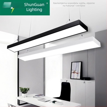 Shunguan Lighting LED Uredno Osvjetljenje, Crno Pravokutno Anti-Glare Viseće Svjetlo, Moderan Industrijski Stil