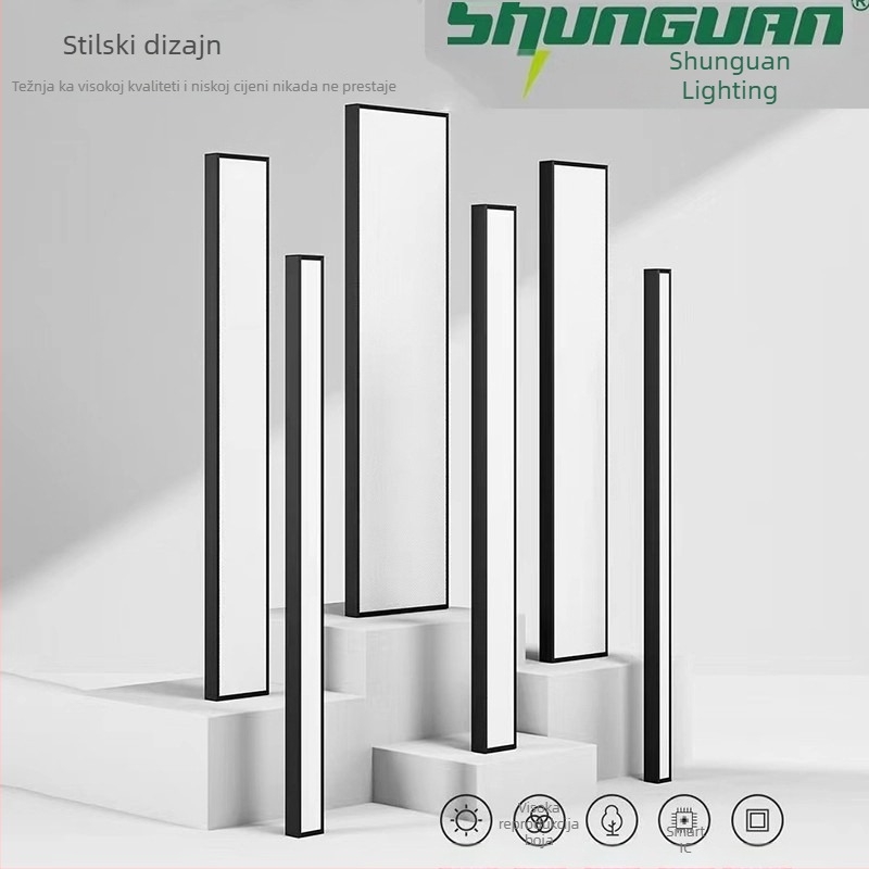 Shunguan Lighting LED Uredno Osvjetljenje, Crno Pravokutno Anti-Glare Viseće Svjetlo, Moderan Industrijski Stil