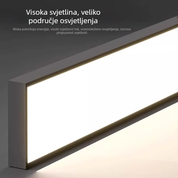 LED stropno svjetlo u traci, pravokutno, ultra svijetlo, površinska montaža, za ured, učionu i sunroom, ravno panelno svjetlo
