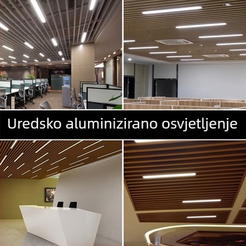 LED rasvjeta za ured – luster s pravokutnim U okvirom i kvadratnim visećim dijelom