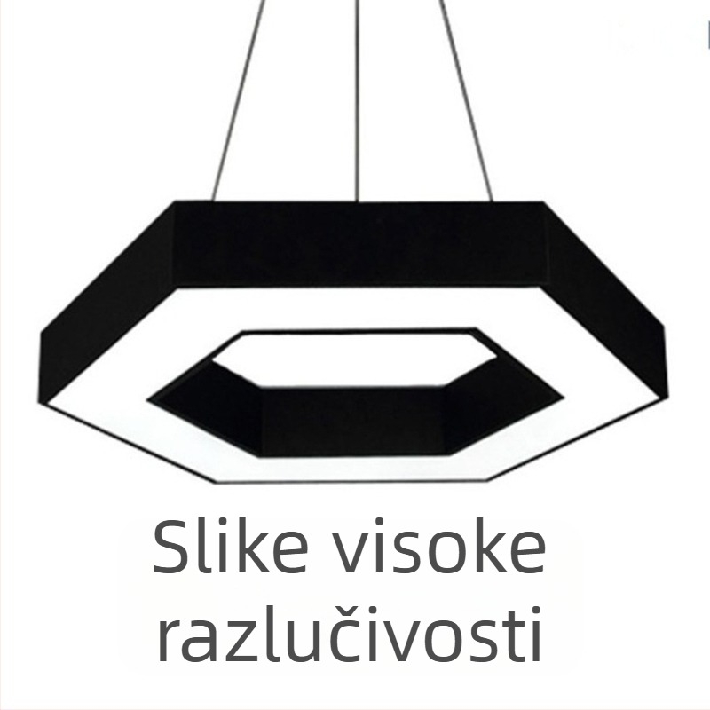 Šesterokutna LED uredska svjetiljka, kreativan dizajn – viseća rasvjeta za ured