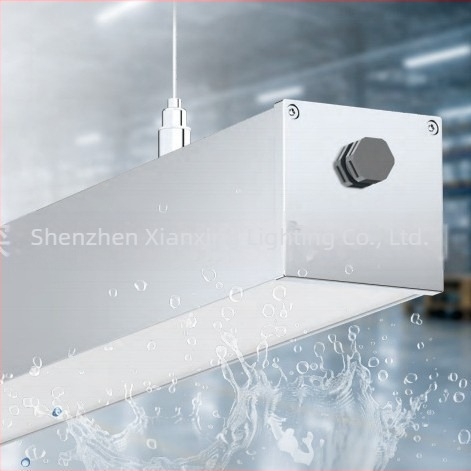 IP65 vodootporno linearno LED svjetlo s kvadratnim profilstom, duljine 1,2 m, za uredske i vanjske zidove, aluminijsko kućište, 288 LED, 6000K, 4000 lm, PF 0,9, CRI 80