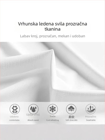 Muška brzosušeća sportska majica od poliestera s ice-silk materijalom, kratkih rukava, za trčanje, slim fit, prozračna