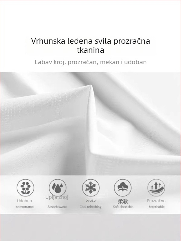 Muška brzosušeća sportska majica od poliestera s ice-silk materijalom, kratkih rukava, za trčanje, slim fit, prozračna