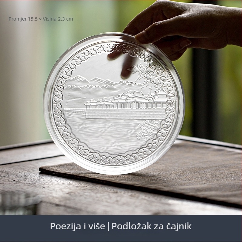 Staklena postolje za čajnik, ručno izrađeni vintage dodatak kineske čajne ceremonije, tanjurić za čaj i podmetač za šalice